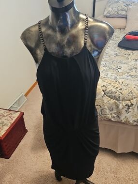 S-Twelve Black Dress with Chain Strap Detail..NEW WITH TAG